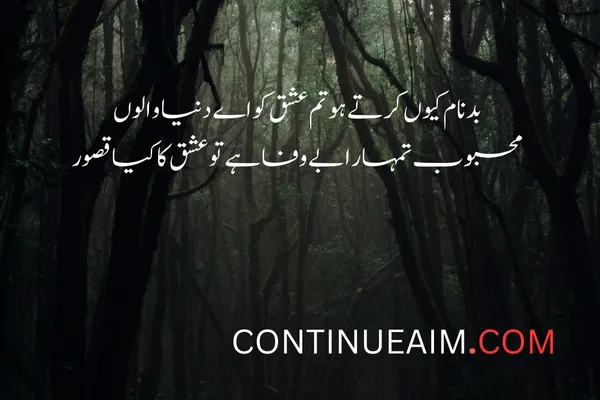 Badnaam Sad Shayari in Urdu